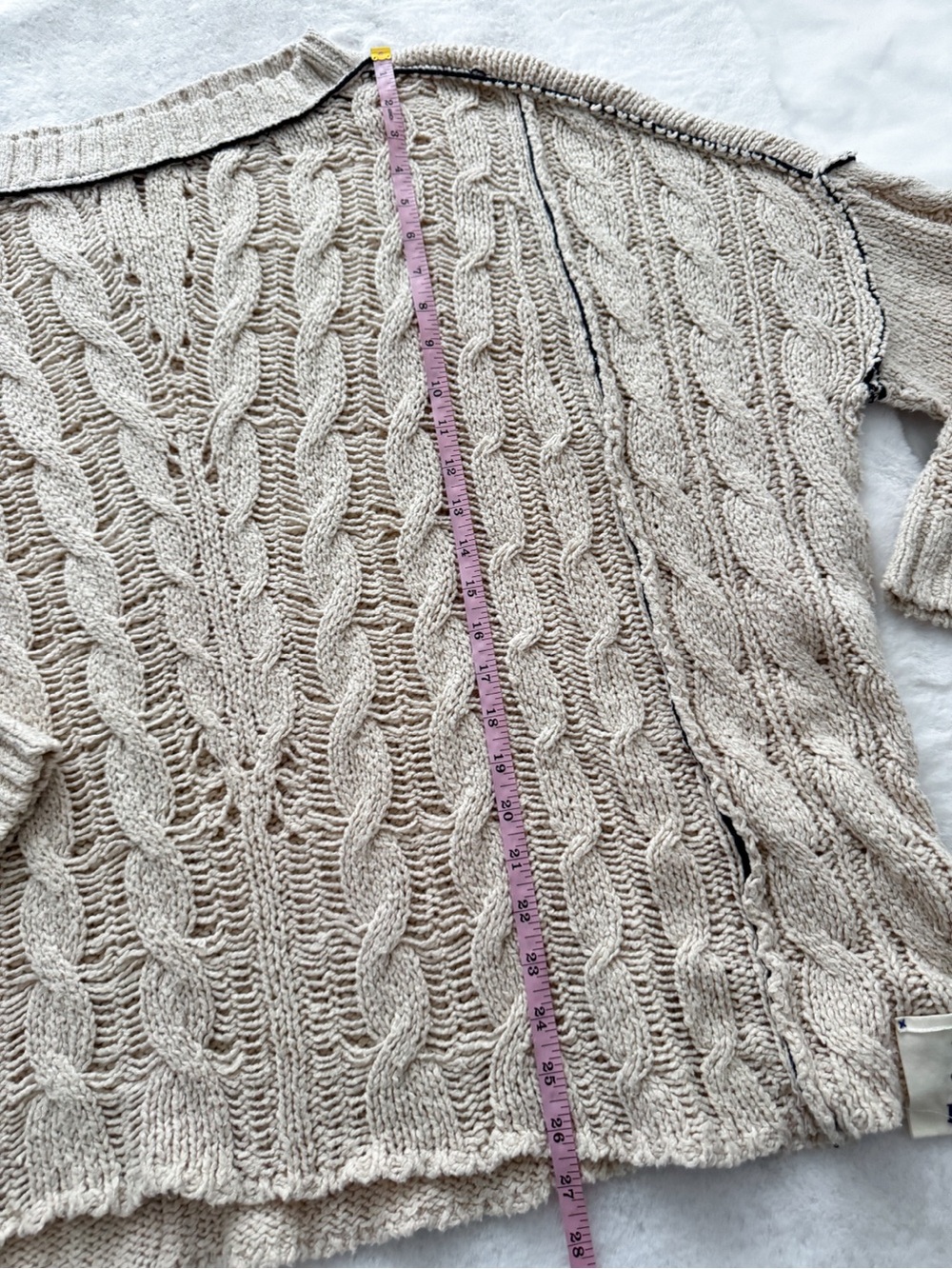 Free People We The Free Morgan Cable Pullover Sweater Cream - Picture 15 of 16